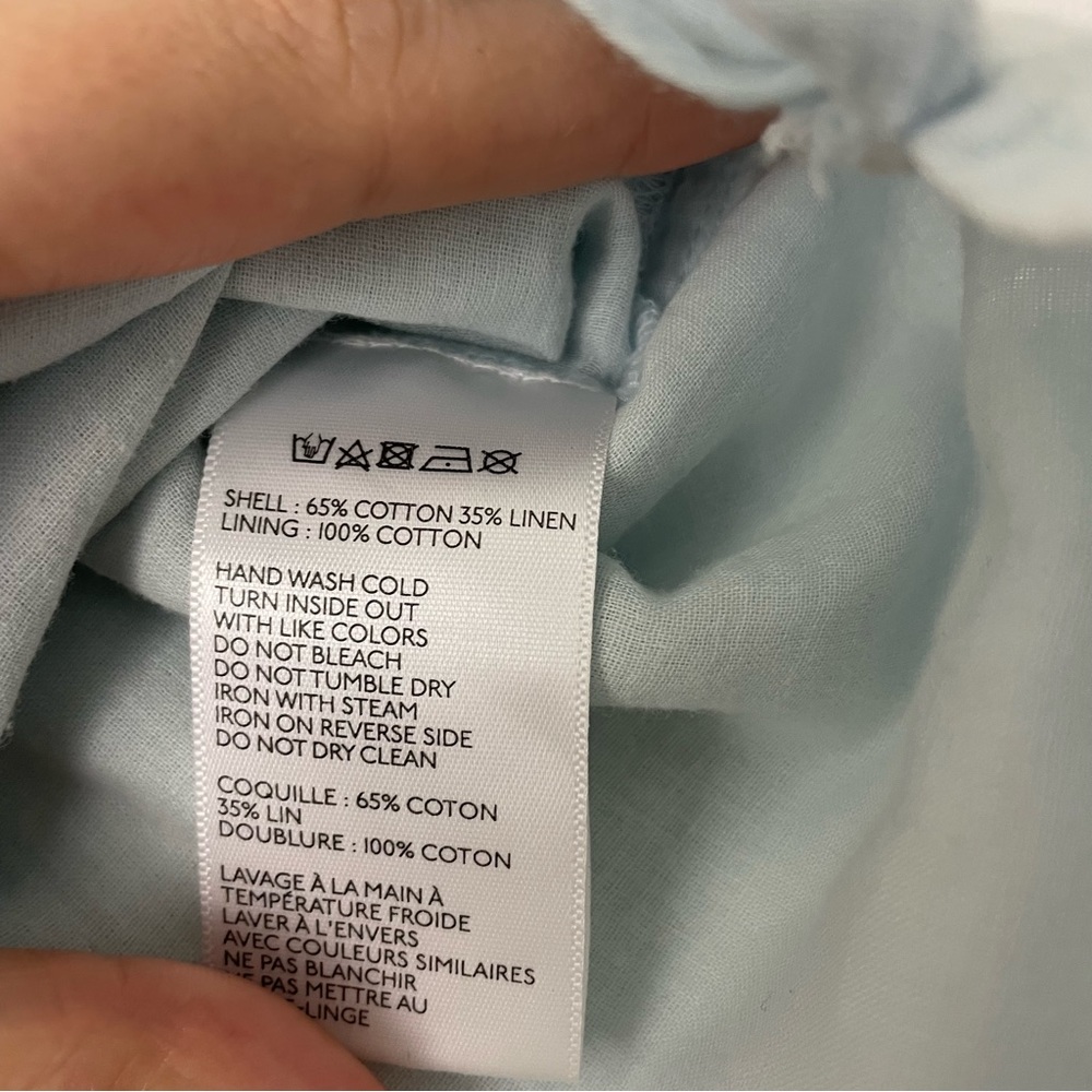 Steele Light Blue Pull On Elastic Waist Cotton Linen Shorts Size Small High Rise - Picture 5 of 6